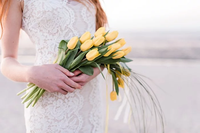 Brautstrauss gelbe Tulpen