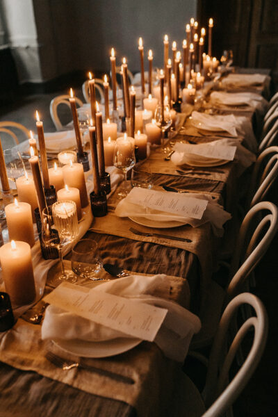 Hochzeitsdeko mit Kerzen