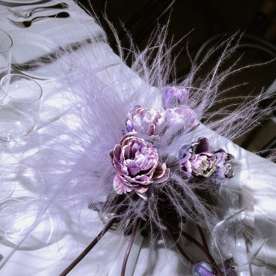 tischdeko lila hochzeit